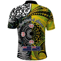 New Zealand and Cook Islands Together Polo Shirt Tatau Art Tribal Pattern-Maori Tattoo with Fern and Paua Shell LT03 - Polynesian Pride