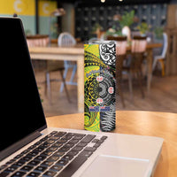 New Zealand and Cook Islands Together Skinny Tumbler Tatau Art Tribal Pattern-Maori Tattoo with Fern and Paua Shell LT03 - Polynesian Pride