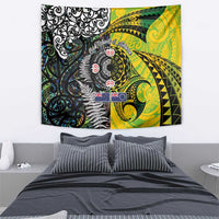New Zealand and Cook Islands Together Tapestry Tatau Art Tribal Pattern-Maori Tattoo with Fern and Paua Shell LT03 - Polynesian Pride