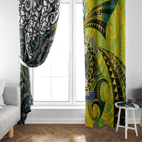 New Zealand and Cook Islands Together Window Curtain Tatau Art Tribal Pattern-Maori Tattoo with Fern and Paua Shell LT03 - Polynesian Pride