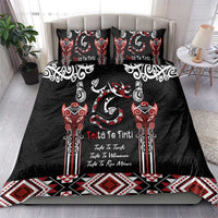 Aotearoa Toitu Te Tiriti-Maori Taniwha Bedding Set Toitu Te Whenua Toitu Te Reo Maori LT03 - Polynesian Pride