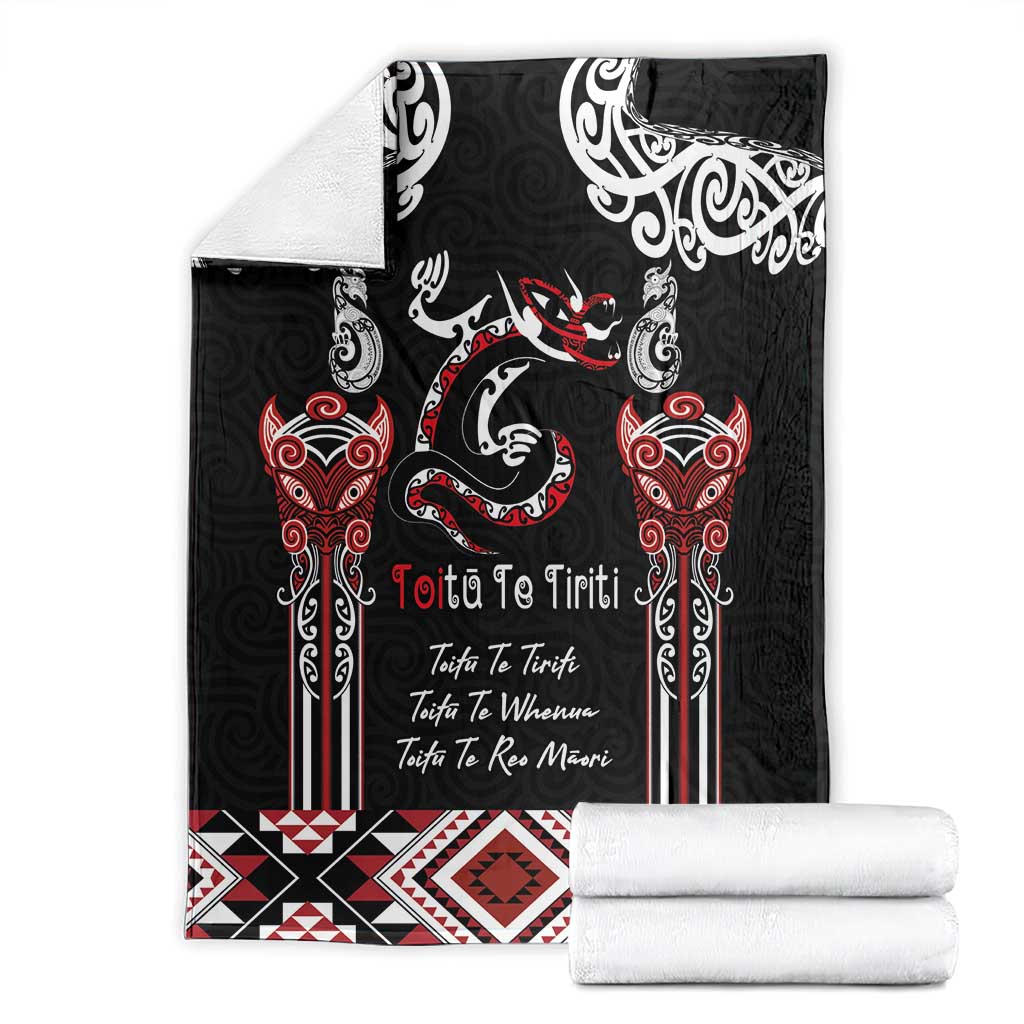 Aotearoa Toitu Te Tiriti-Maori Taniwha Blanket Toitu Te Whenua Toitu Te Reo Maori LT03 - Polynesian Pride