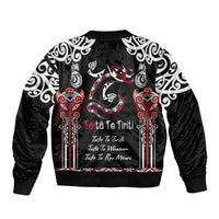 Aotearoa Toitu Te Tiriti-Maori Taniwha Bomber Jacket Toitu Te Whenua Toitu Te Reo Maori LT03 - Polynesian Pride