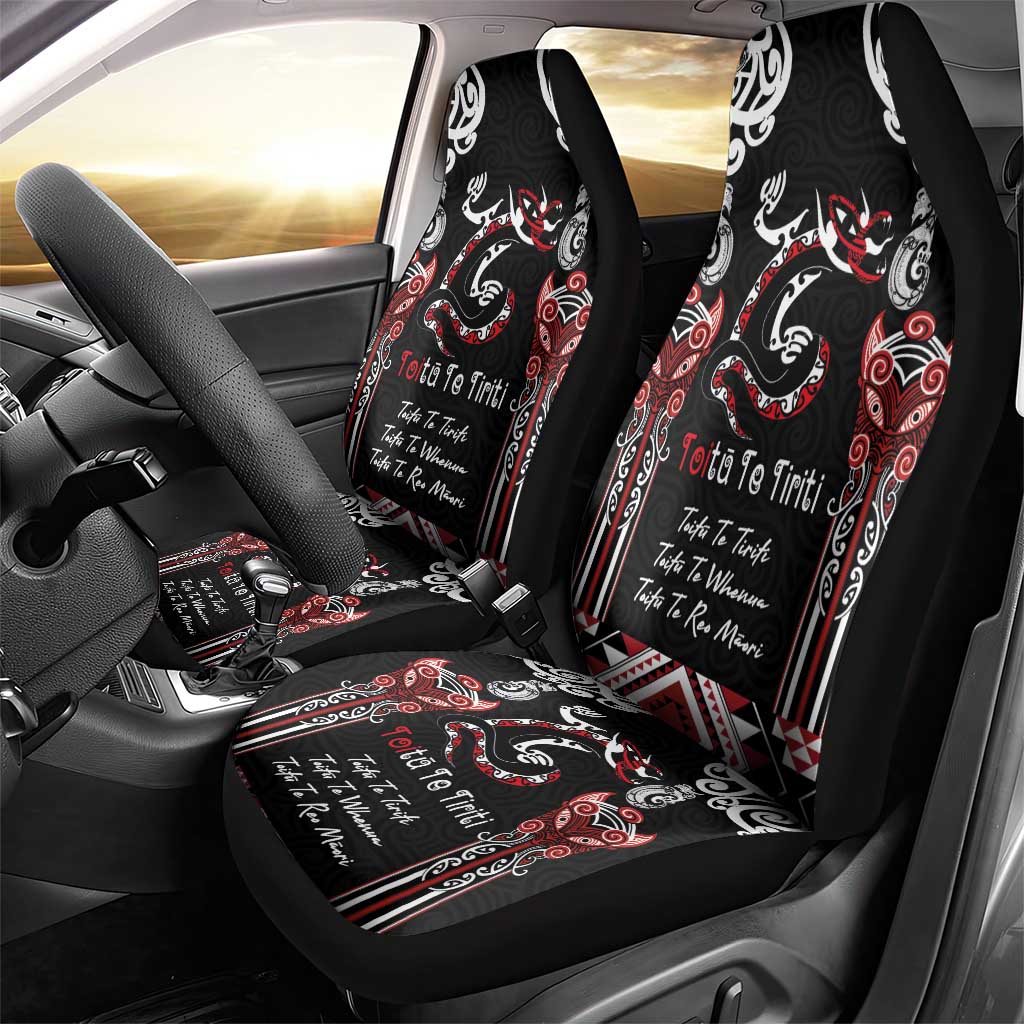 Aotearoa Toitu Te Tiriti-Maori Taniwha Car Seat Cover Toitu Te Whenua Toitu Te Reo Maori LT03 - Polynesian Pride