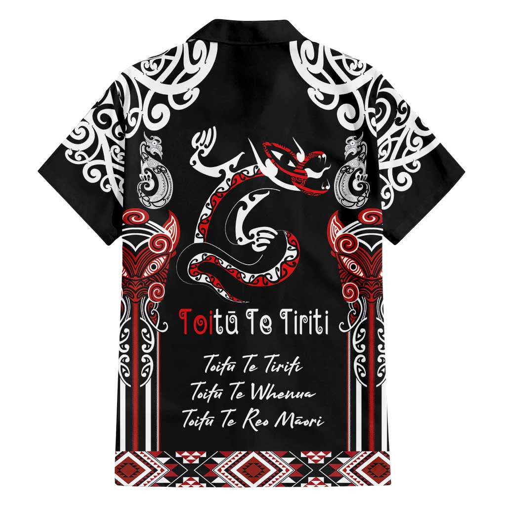 Aotearoa Toitu Te Tiriti-Maori Taniwha Family Matching Off Shoulder Maxi Dress and Hawaiian Shirt Toitu Te Whenua Toitu Te Reo Maori LT03 - Polynesian Pride