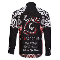 Aotearoa Toitu Te Tiriti-Maori Taniwha Family Matching Off Shoulder Maxi Dress and Hawaiian Shirt Toitu Te Whenua Toitu Te Reo Maori LT03 - Polynesian Pride