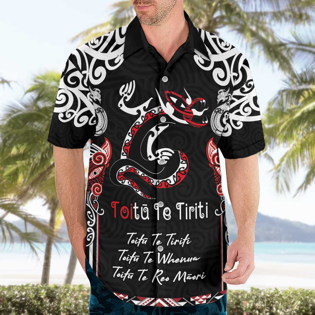 Aotearoa Toitu Te Tiriti-Maori Taniwha Hawaiian Shirt Toitu Te Whenua Toitu Te Reo Maori LT03 - Polynesian Pride