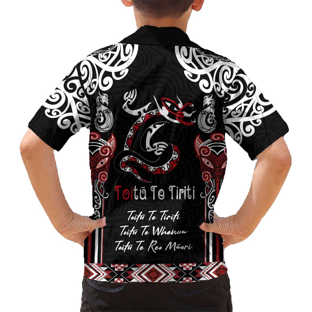 Aotearoa Toitu Te Tiriti-Maori Taniwha Hawaiian Shirt Toitu Te Whenua Toitu Te Reo Maori LT03 - Polynesian Pride