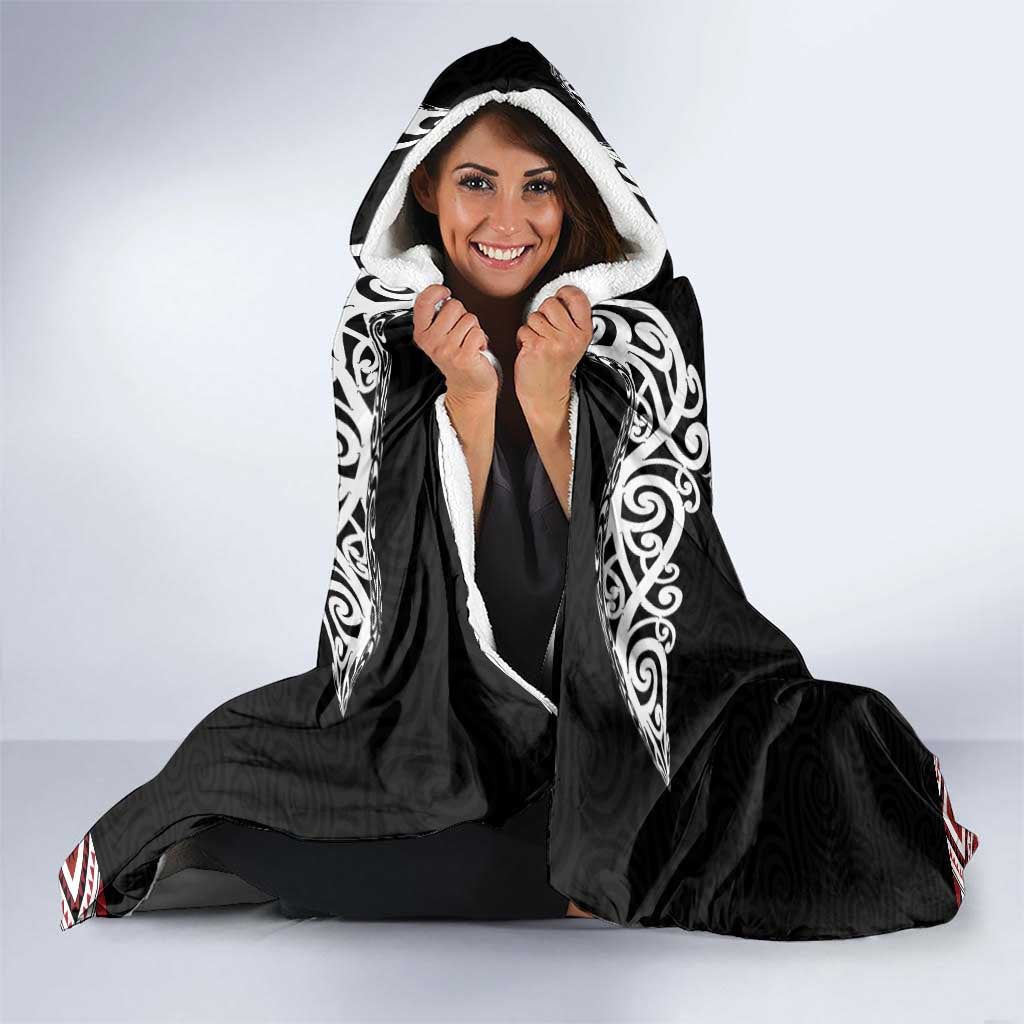 Aotearoa Toitu Te Tiriti-Maori Taniwha Hooded Blanket Toitu Te Whenua Toitu Te Reo Maori LT03 - Polynesian Pride