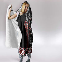 Aotearoa Toitu Te Tiriti-Maori Taniwha Hooded Blanket Toitu Te Whenua Toitu Te Reo Maori LT03 - Polynesian Pride