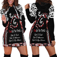 Aotearoa Toitu Te Tiriti-Maori Taniwha Hoodie Dress Toitu Te Whenua Toitu Te Reo Maori LT03 - Polynesian Pride