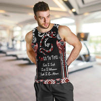 Aotearoa Toitu Te Tiriti-Maori Taniwha Men Tank Top Toitu Te Whenua Toitu Te Reo Maori LT03 Black - Polynesian Pride