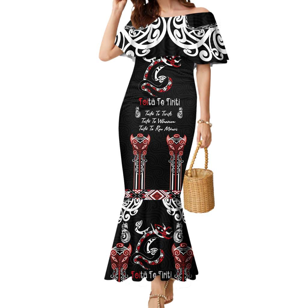 Aotearoa Toitu Te Tiriti-Maori Taniwha Mermaid Dress Toitu Te Whenua Toitu Te Reo Maori