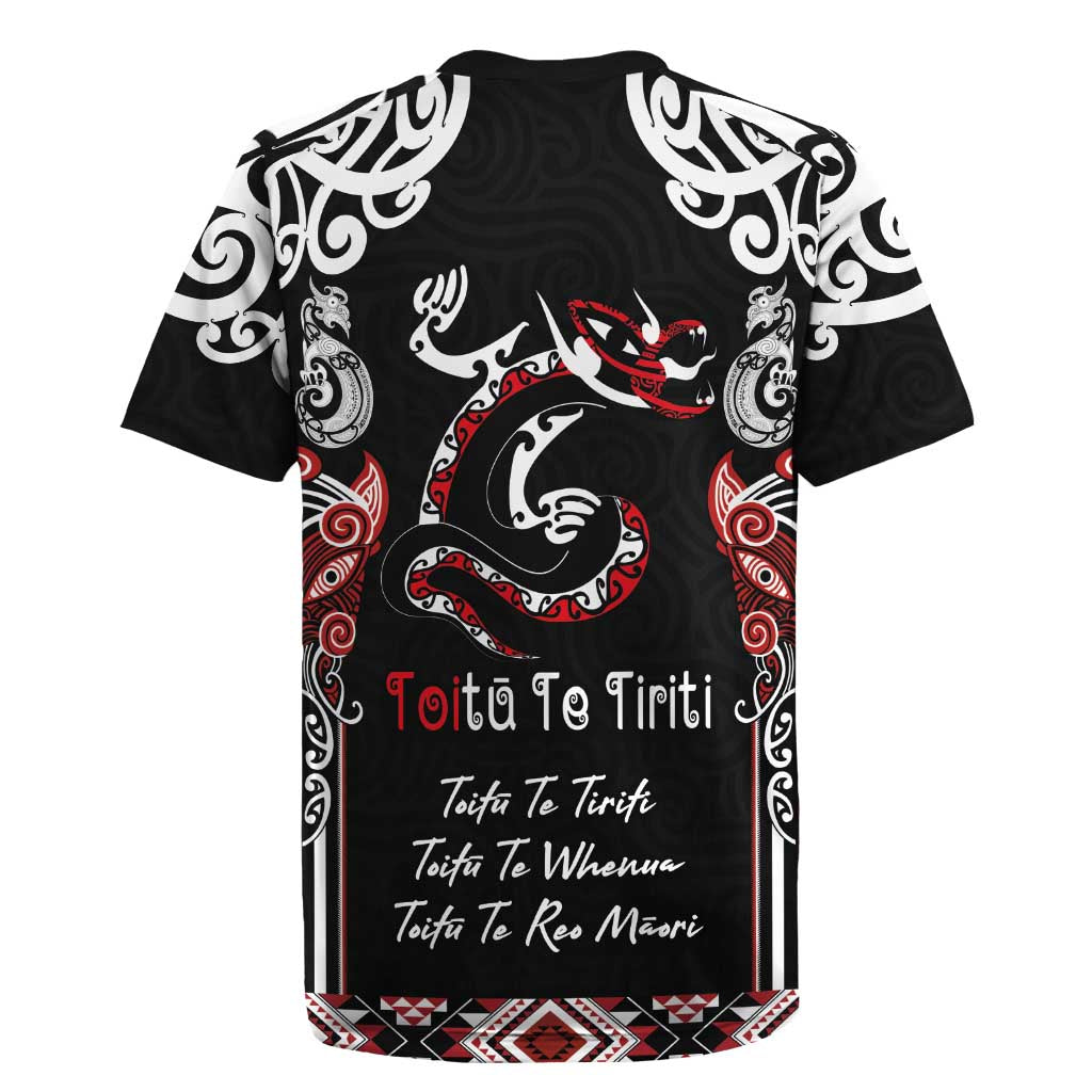 Aotearoa Toitu Te Tiriti-Maori Taniwha Rugby Jersey Toitu Te Whenua Toitu Te Reo Maori LT03 - Polynesian Pride
