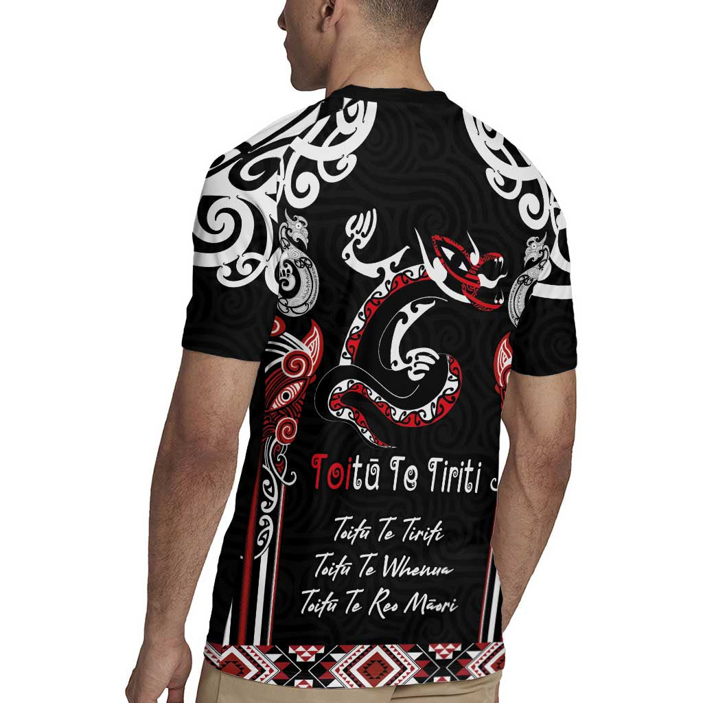 Aotearoa Toitu Te Tiriti-Maori Taniwha Rugby Jersey Toitu Te Whenua Toitu Te Reo Maori LT03 - Polynesian Pride