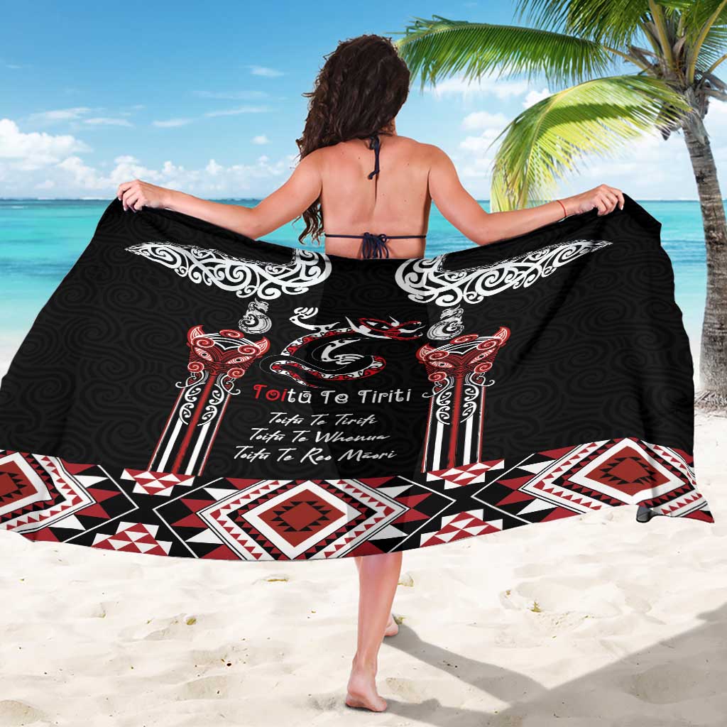 Aotearoa Toitu Te Tiriti-Maori Taniwha Sarong Toitu Te Whenua Toitu Te Reo Maori LT03 - Polynesian Pride