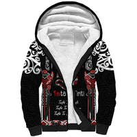 Aotearoa Toitu Te Tiriti-Maori Taniwha Sherpa Hoodie Toitu Te Whenua Toitu Te Reo Maori LT03 Unisex Black - Polynesian Pride