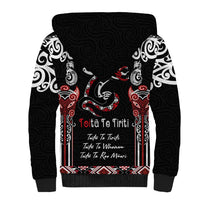 Aotearoa Toitu Te Tiriti-Maori Taniwha Sherpa Hoodie Toitu Te Whenua Toitu Te Reo Maori LT03 - Polynesian Pride