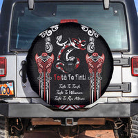Aotearoa Toitu Te Tiriti-Maori Taniwha Spare Tire Cover Toitu Te Whenua Toitu Te Reo Maori LT03 Black - Polynesian Pride