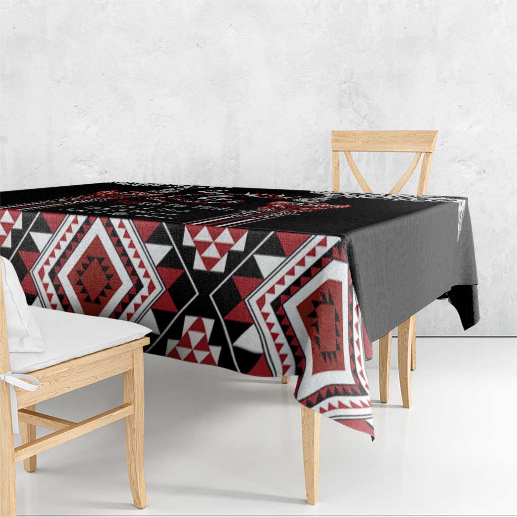 Aotearoa Toitu Te Tiriti-Maori Taniwha Tablecloth Toitu Te Whenua Toitu Te Reo Maori LT03 - Polynesian Pride