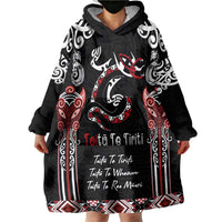 Aotearoa Toitu Te Tiriti-Maori Taniwha Wearable Blanket Hoodie Toitu Te Whenua Toitu Te Reo Maori LT03 - Polynesian Pride
