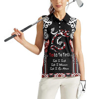 Aotearoa Toitu Te Tiriti-Maori Taniwha Women Sleeveless Polo Shirt Toitu Te Whenua Toitu Te Reo Maori LT03 - Polynesian Pride