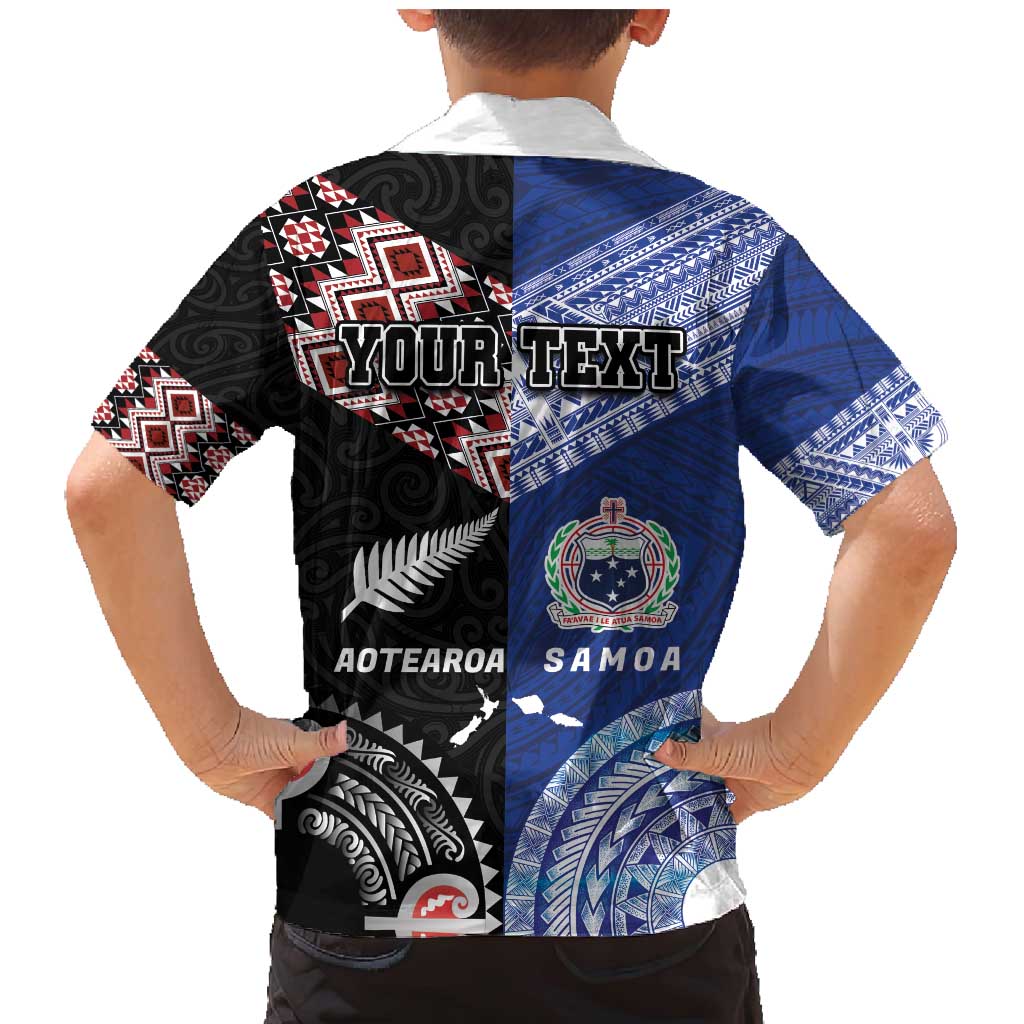 Personalised Aotearoa and Samoa Together Family Matching Mermaid Dress and Hawaiian Shirt Tatau Art Tattoos-Taniko and Tukutuku with Maori Pattern LT03 - Polynesian Pride