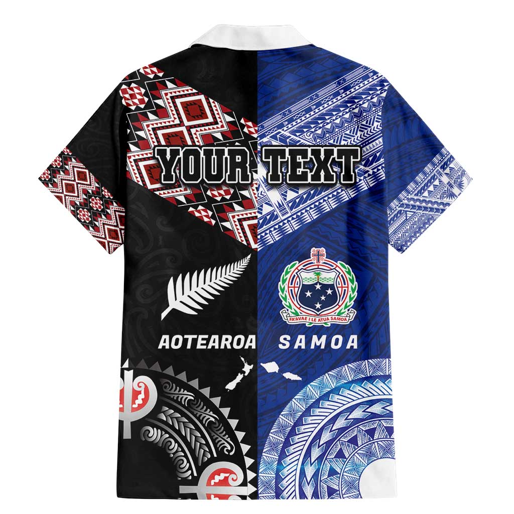 Personalised Aotearoa and Samoa Together Family Matching Mermaid Dress and Hawaiian Shirt Tatau Art Tattoos-Taniko and Tukutuku with Maori Pattern LT03 - Polynesian Pride