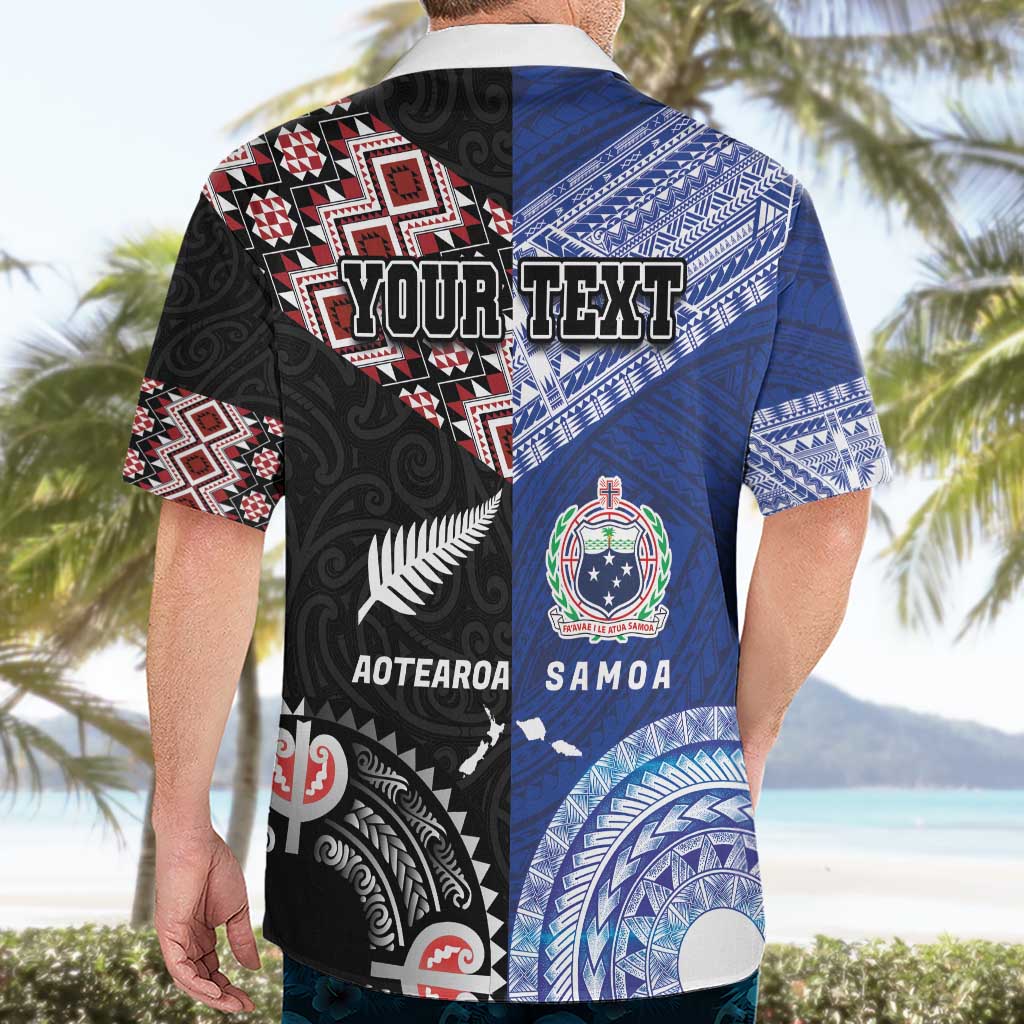 Personalised Aotearoa and Samoa Together Hawaiian Shirt Tatau Art Tattoos-Taniko and Tukutuku with Maori Pattern LT03 - Polynesian Pride