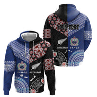 Personalised Aotearoa and Samoa Together Hoodie Tatau Art Tattoos-Taniko and Tukutuku with Maori Pattern LT03 - Polynesian Pride