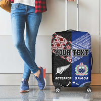 Personalised Aotearoa and Samoa Together Luggage Cover Tatau Art Tattoos-Taniko and Tukutuku with Maori Pattern LT03 - Polynesian Pride