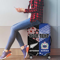 Personalised Aotearoa and Samoa Together Luggage Cover Tatau Art Tattoos-Taniko and Tukutuku with Maori Pattern LT03 - Polynesian Pride