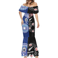 Personalised Aotearoa and Samoa Together Mermaid Dress Tatau Art Tattoos-Taniko and Tukutuku with Maori Pattern LT03 - Polynesian Pride