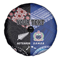 Personalised Aotearoa and Samoa Together Spare Tire Cover Tatau Art Tattoos-Taniko and Tukutuku with Maori Pattern LT03 - Polynesian Pride