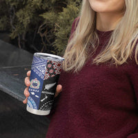 Personalised Aotearoa and Samoa Together Tumbler Cup Tatau Art Tattoos-Taniko and Tukutuku with Maori Pattern LT03 - Polynesian Pride
