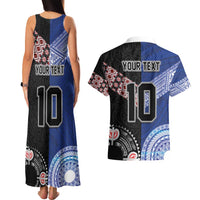 Custom Aotearoa and Samoa Rugby Couples Matching Tank Maxi Dress and Hawaiian Shirt Maori Warrior and Teuila Emblem-Tatau with Taniko Art LT03 - Polynesian Pride