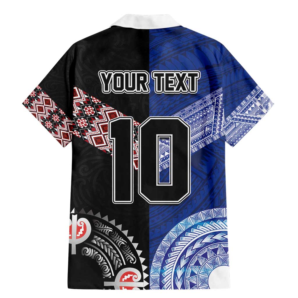 Custom Aotearoa and Samoa Rugby Family Matching Mermaid Dress and Hawaiian Shirt Maori Warrior and Teuila Emblem-Tatau with Taniko Art LT03 - Polynesian Pride