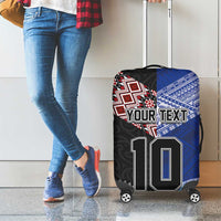 Custom Aotearoa and Samoa Rugby Luggage Cover Maori Warrior and Teuila Emblem-Tatau with Taniko Art LT03 - Polynesian Pride