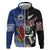 Custom Aotearoa and Samoa Rugby Zip Hoodie Maori Warrior and Teuila Emblem-Tatau with Taniko Art