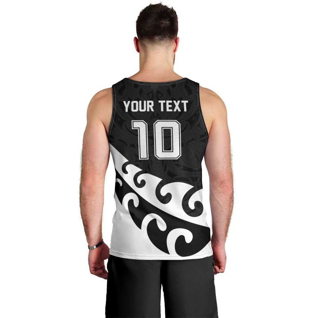Custom NZ Rugby Men Tank Top Koru and Silver Fern Sporty Style