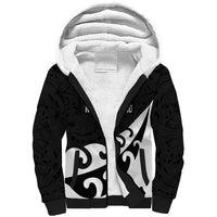 Custom NZ Rugby Sherpa Hoodie Koru and Silver Fern Sporty Style