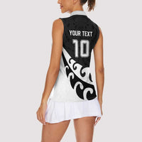 Custom NZ Rugby Women Sleeveless Polo Shirt Koru and Silver Fern Sporty Style LT03 - Polynesian Pride