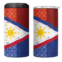 Philippines National Flag Day 4 in 1 Can Cooler Tumbler Polynesian and Yakan Tattoo Brush Style LT03 One Size: 16 oz Red - Polynesian Pride