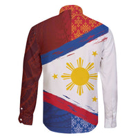 Philippines National Flag Day Family Matching Short Sleeve Bodycon Dress and Hawaiian Shirt Polynesian and Yakan Tattoo Brush Style LT03 - Polynesian Pride