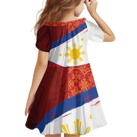 Philippines National Flag Day Family Matching Tank Maxi Dress and Hawaiian Shirt Polynesian and Yakan Tattoo Brush Style LT03 - Polynesian Pride