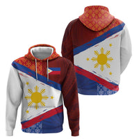 Philippines National Flag Day Hoodie Polynesian and Yakan Tattoo Brush Style