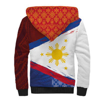 Philippines National Flag Day Sherpa Hoodie Polynesian and Yakan Tattoo Brush Style LT03 - Polynesian Pride