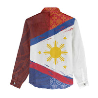 Philippines National Flag Day Women Casual Shirt Polynesian and Yakan Tattoo Brush Style LT03 - Polynesian Pride