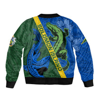 Solomon Island Crocodile and Shark Bomber Jacket Polynesian Pattern