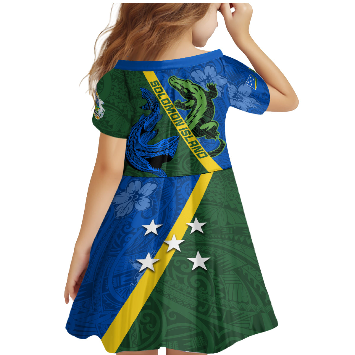 Solomon Island Crocodile and Shark Family Matching Mermaid Dress and Hawaiian Shirt Polynesian Pattern LT03 - Polynesian Pride